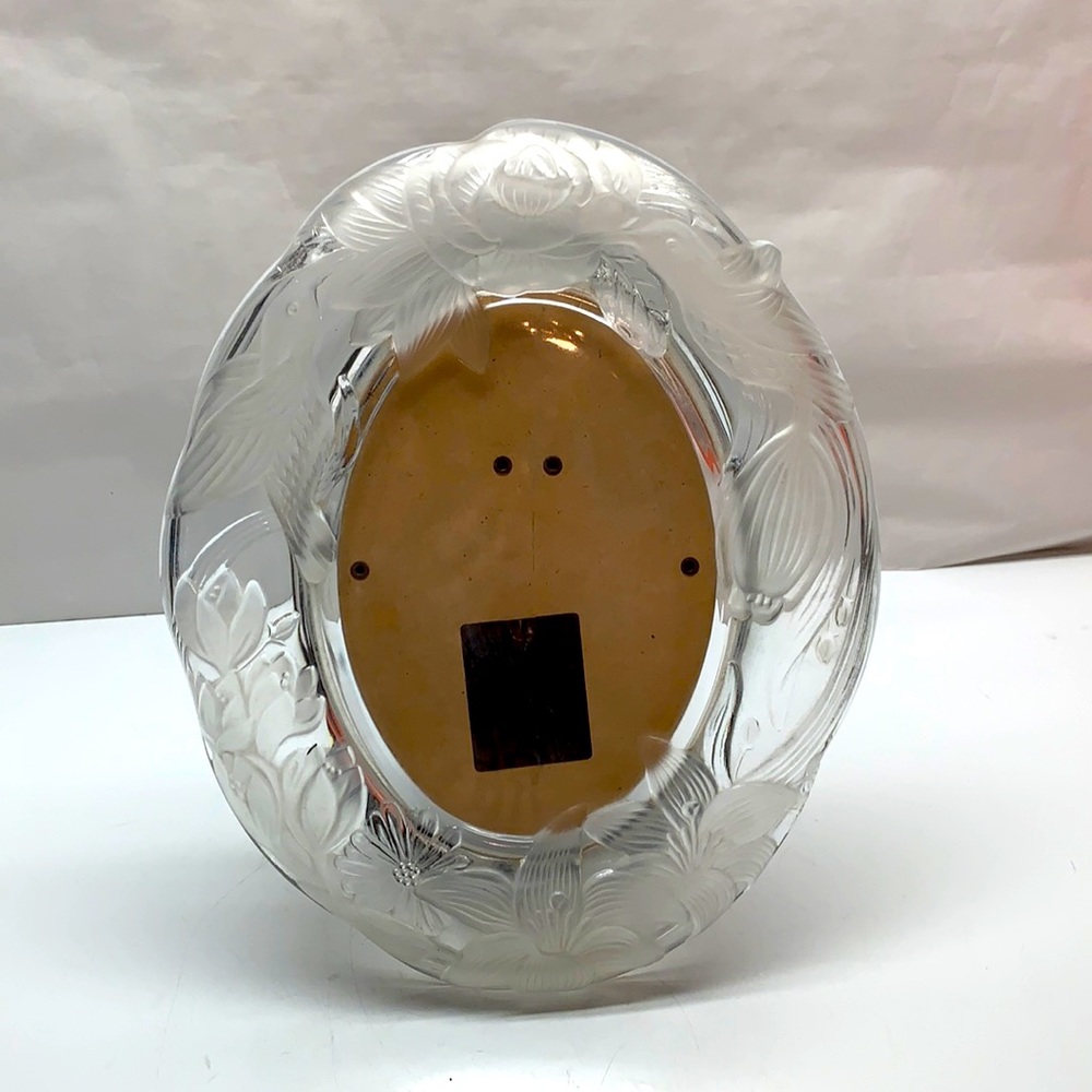 Crystal clear Signatures vintage Japan glass frame floral birds